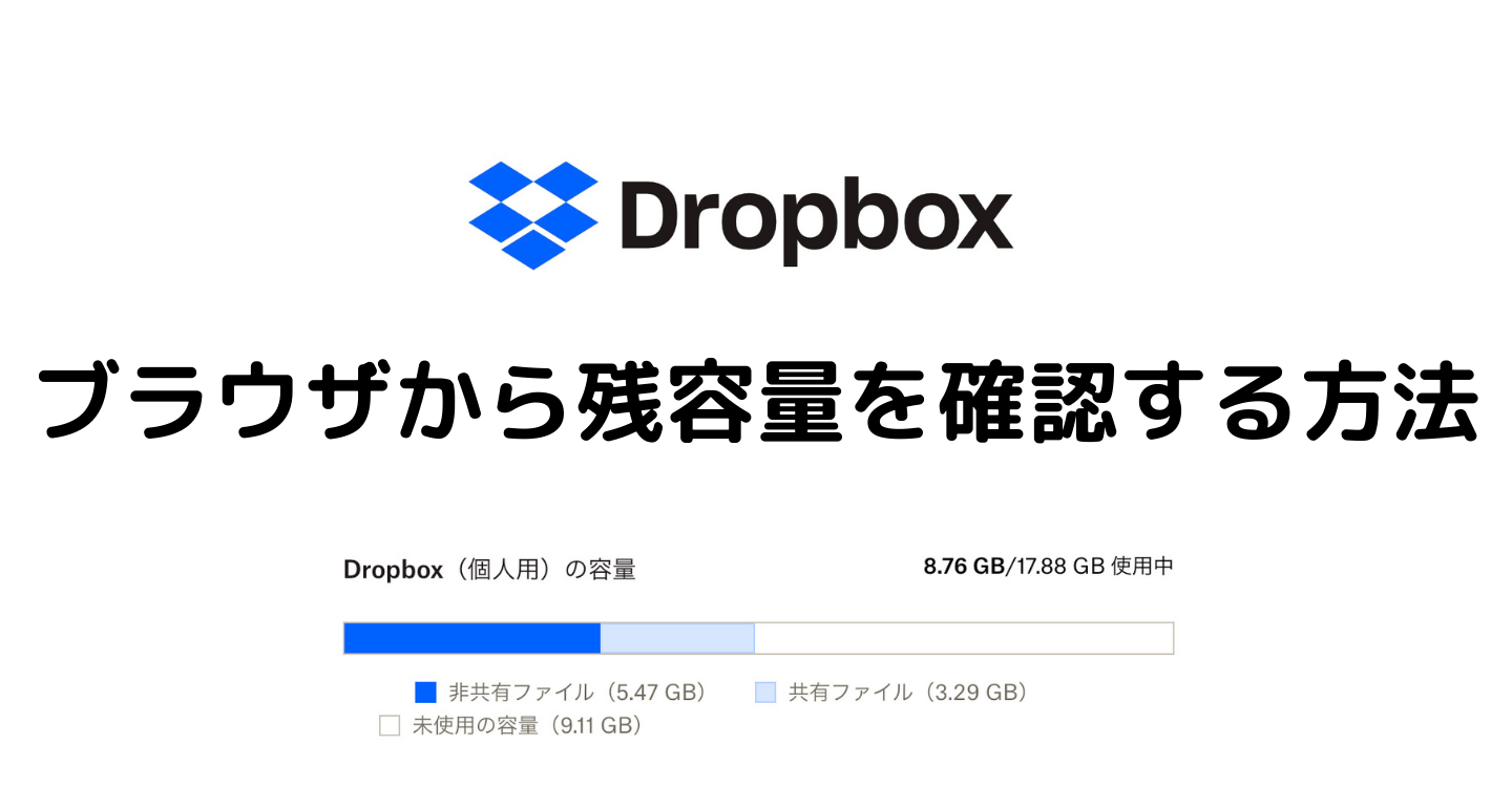 Dropbox 残容量を確認する方法 Web版