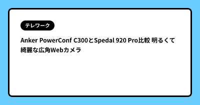 Anker PowerConf C300とSpedal 920 Pro比較  明るくて綺麗な広角Webカメラ